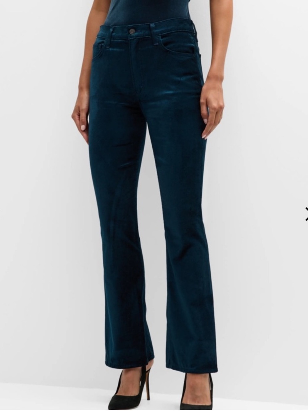 AGOLDE Nico High Rise Boot Cut Pants Velvet Blizzard Navy Blue Women's Size 29